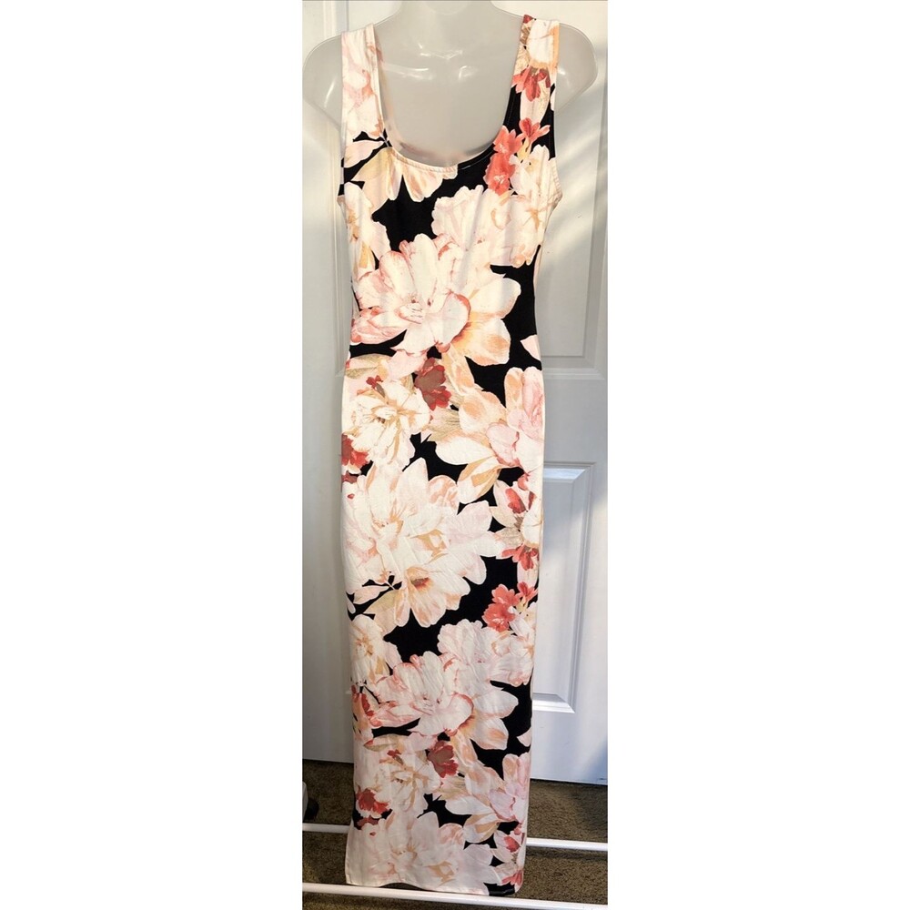 Maxi L tank dress Side Slit long bodycon stretch Sexy Sleep Lounge Soft Girl - Picture 6 of 9